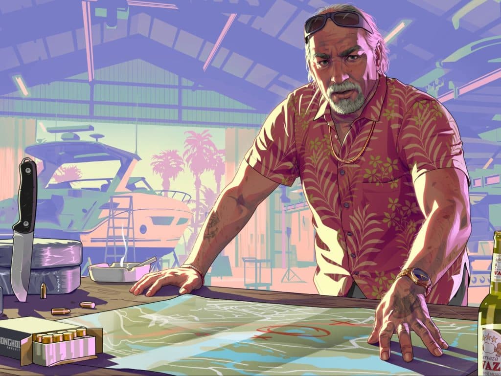شعار لعبة GTA 6 مع أيقونة اشتراك