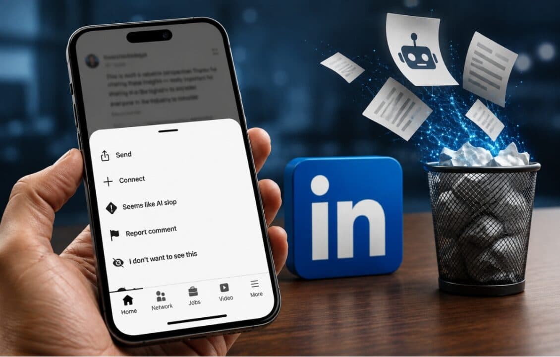 رابط تعريفي بمنصة لينكدإن مع رمز ذكاء اصطناعي